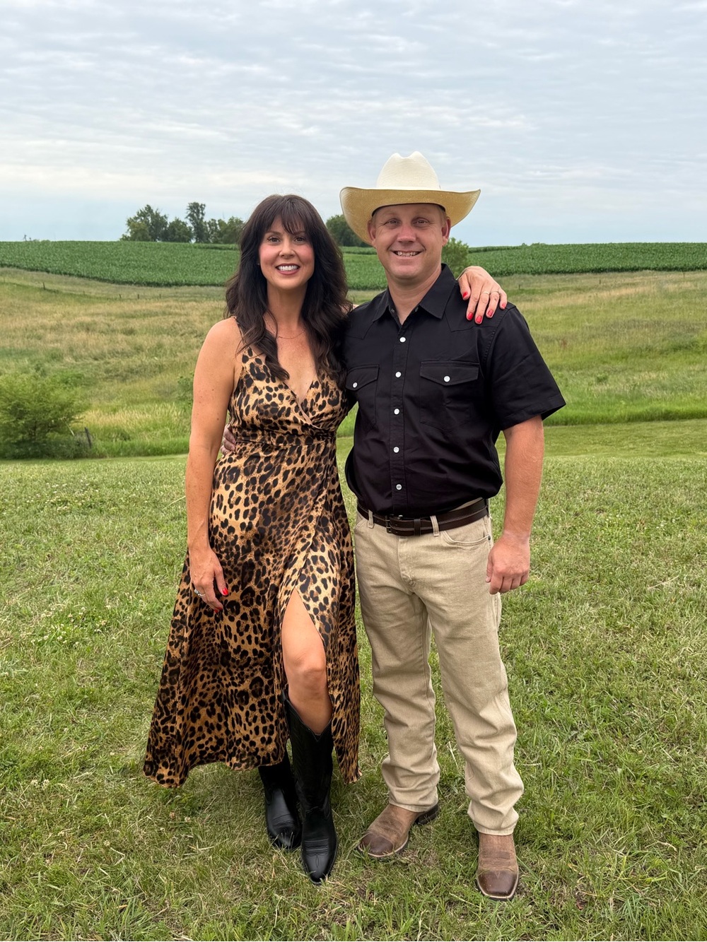 Lulu's Leopard Print Slip Dress in Tan and Black
